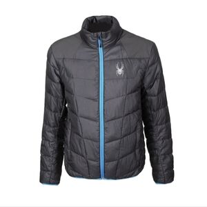 Spyder Men's Dark Gray Ski Snow Puffer Jacket Coat  Size Medium